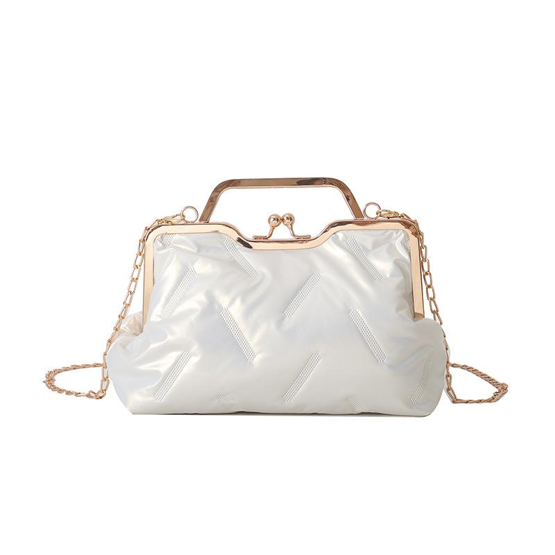 Winter new down cotton clothes bag women's Korean version fashion shoulder bag chain clip simple portable messenger women's bag