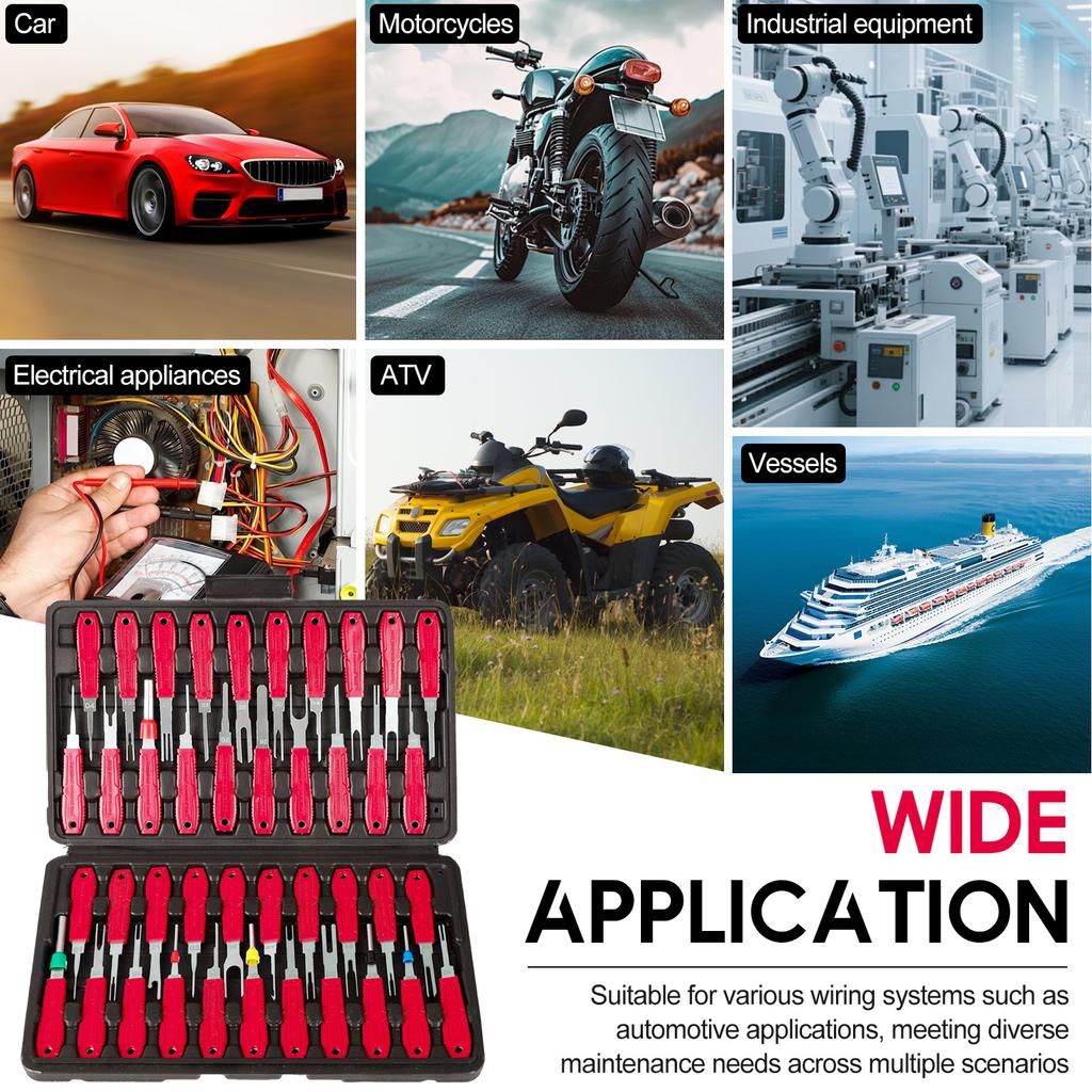 41Pcs Terminal Removal Tool Kit Electrical Pin Removal Tools Automotive Depinning Tool Kit with Plastic Case for Car Motorcycle