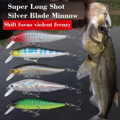 5Pcs/Box Long Tail Minnow Fishing Lure 10.5cm Floating Hard Bait Artificial Wobbler Crankbait 3D Eye Carp Perch Fishing Tackles