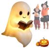 Ghost Statue Halloween Ghost Reading Book Lamp 3D Ghost Reading Night Lights