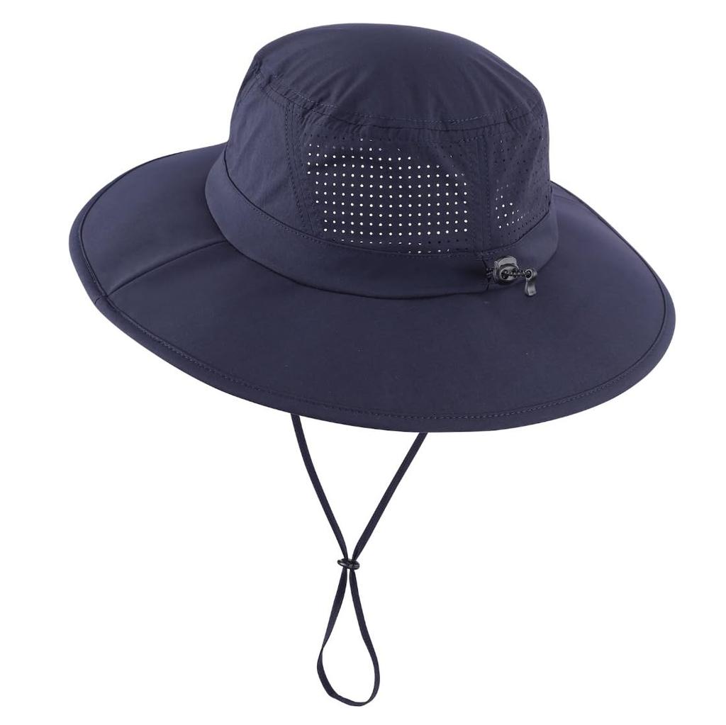 Connectyle Unisex UPF Safari Breiter Sonnenhut für und Outdoor Marineblau 50+ Hut, Krempe, Schnelltrocknend, Faltbar, Angeln, Abenteuer, Aktivitäten,