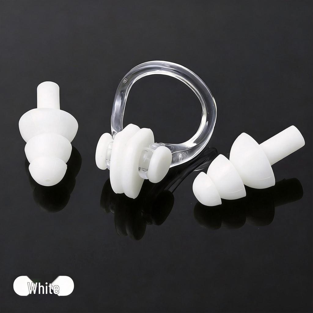 Diving Nose Clip & Earplug Set for Adults & Kids - Professional Silicone Waterproof Swimming Gear
