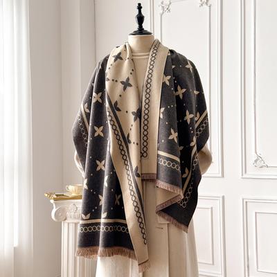 Luxury Winter Warm Cashmere Scarf For Women Jacquard Pashmina Shawl Wrap Neckerchief Coldproof Female Bufanda Echarpe