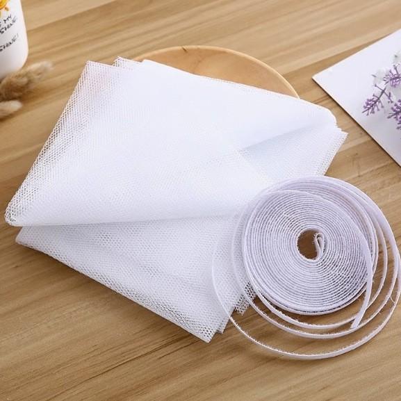 Self-adhesive Black and White Mosquito-proof Screen Window, Mosquito-proof Window Screen Mesh, Invisible Simple Screen Window with Velcro