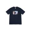 American Trend Letter Logo Printed Round-neck Short-sleeved Shirt Navy S05