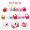 50-Pack Eyelash Glue Ring Blooming Cups for Tattooing & Beauty