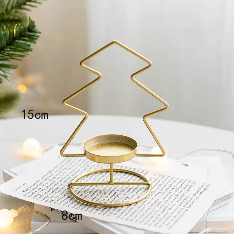 

Distinctive Iron Christmas Tree Candle Holder | Star-Patterned, Navidad & Christmas Tabletop Decor