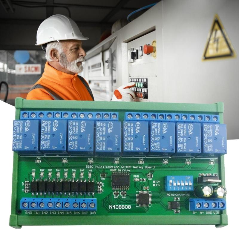 Multifunction RS485 Relays interfaces with 8 Channel Advanced 8 Port RS485 Relays Controllers for Integrated Circuit Control