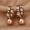 Silver Needle Retro Flower Pearl Earrings French Niche Stud Earrings Light Luxury High-end Earrings Women