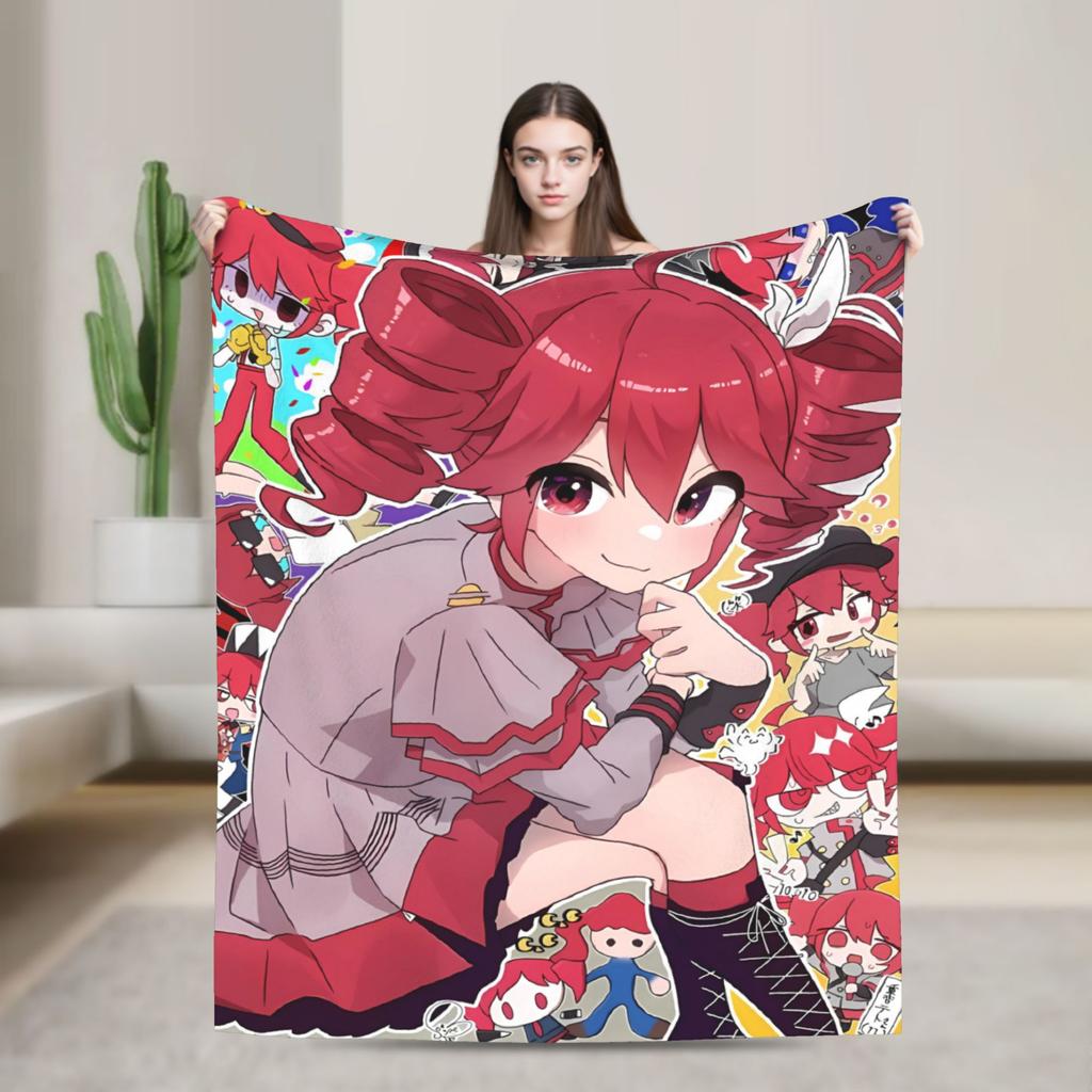 Kasane Teto Triple Twin Cute Blanket Camping Flannel Throw Blanket For Couch Chair Warm Soft Design Quality Bedspread Gift Idea