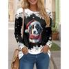 Women's T Shirt 3D Print Christmas Style Graphics Long Sleeve Funny Crew Neck Regular Fit Spring/Fall Thin Style Sweatshirt