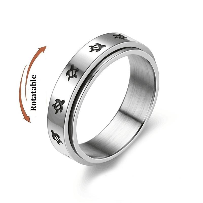Copper Color Spinning Anxiety Rings for Men Women Star Moon Relaxing Ring 2025 Stainless Steel Anti Stress Rings Knuckle Zircon