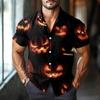 Men's Fashion Casual Loose Halloween Printed Short Sleeve Shirt