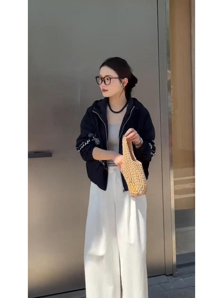 Damen Koreanische Rüschen Stehkragen Bestickte Jacke - Frühjahrskollektion 2025