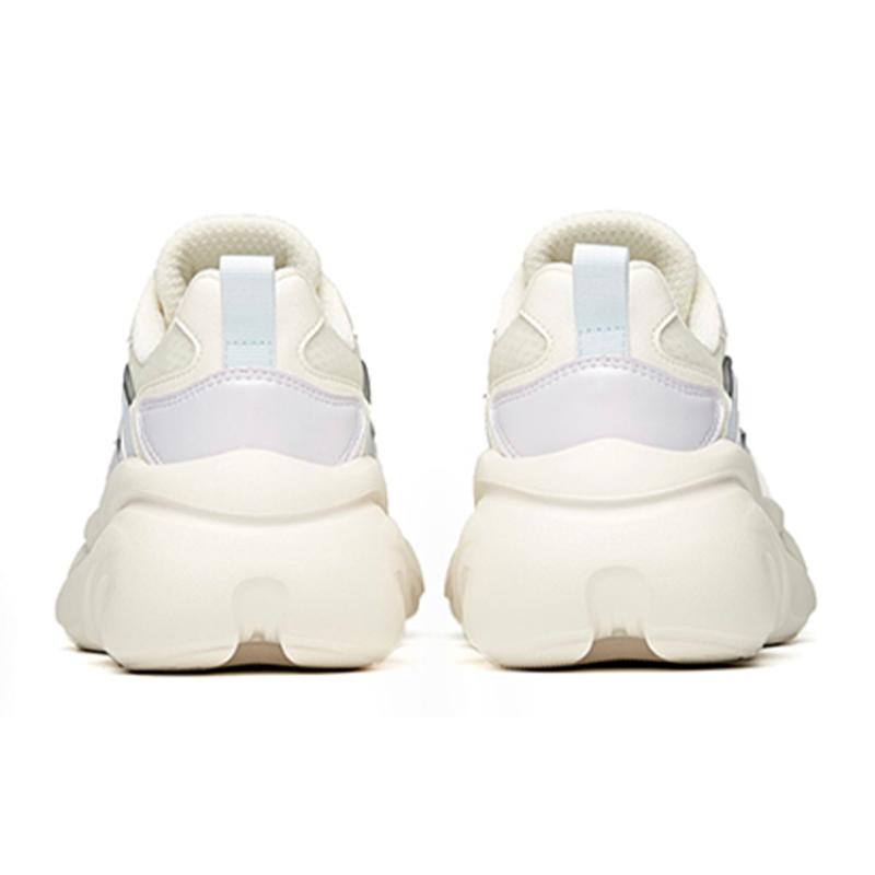 Anta Claw Cushioning Anti-Slip Wear-Resistant Breathability Low-Top Chunky Sneakers Women's White Purple Gray Sneakers 922358894-5
