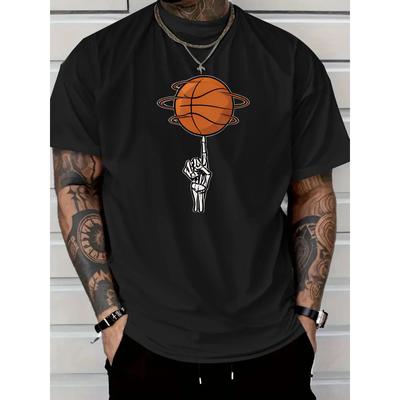 Men's Trendy Casual Fashion Short Sleeve T-Shirt Printed Crew Neck Streetwear Top Loose Fit Relaxed Tee