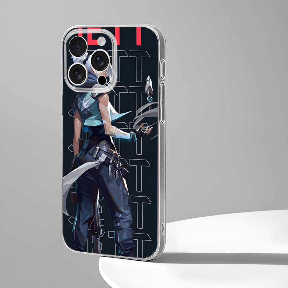 Gra Strzelanka Valorant Etui na Telefon Nowe Dla IPhone 16 15 14 12 13 11 Pro Max Mini X XR XS Plus Czarne Silikonowe Przezroczyste Etui