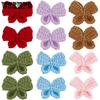 Crochet Bow Puff Knitted Bow Handmade Crochet Bowknot for Making Crafts DIY Hair Headbands Clothing Decor Crocheted Bowknot Embellishment Great