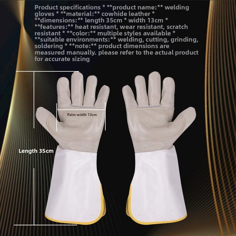 Welder gloves cowhide high temperature resistant oven mitts fireproof welding leather gloves