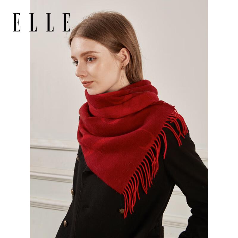 ELLE Women's 100% Lambswool Jacquard Scarf