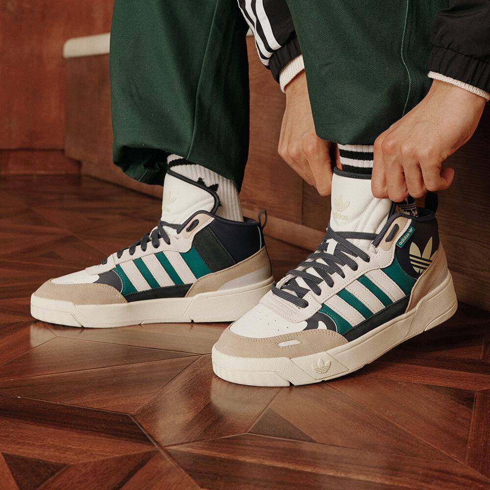 Adidas Originals Post Up Mid top Skateboard Shoes Unisex Beige Green 38