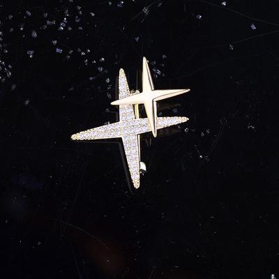 Koreanische Version Zirkon Stern Brosche kreatives Herren- und Damenzubehör schlichtes und elegantes sternförmiges Design Anstecknadel