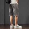 Summer thin men's denim shorts trendy brand straight loose blue versatile five-point pants casual pants summer