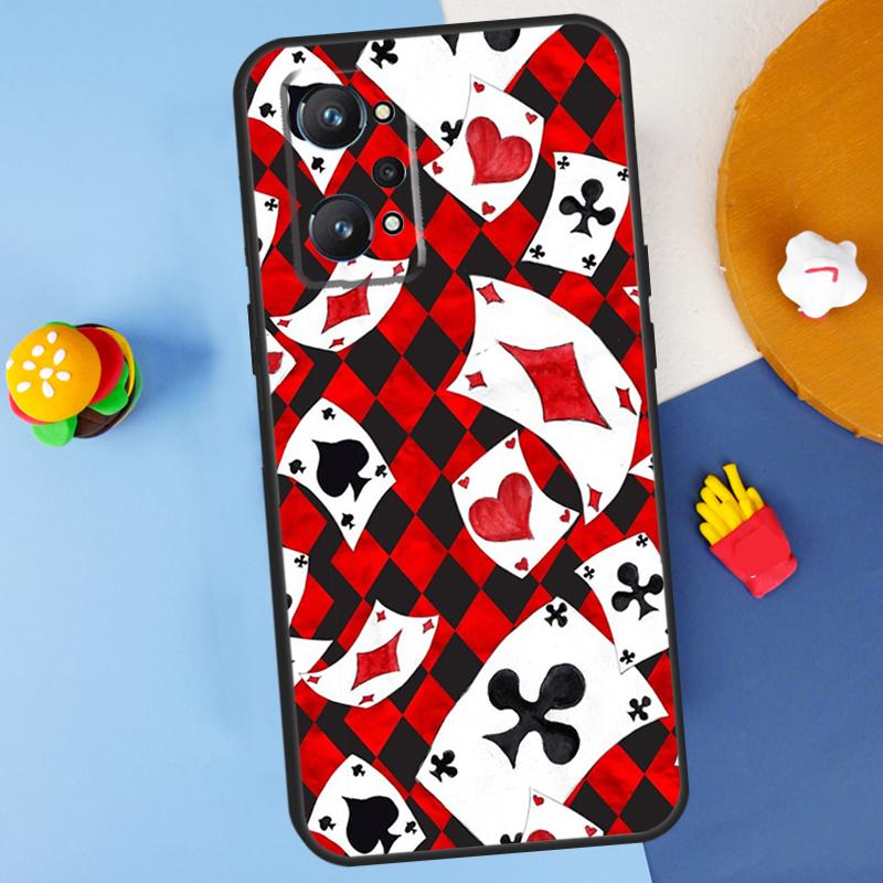 Poker Playing Card For Realme 11 10 12 13 14 Pro Plus GT 5 6 6T GT7 Pro C61 C53 C51 C21Y C25S C55 C67 C75 Case