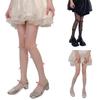 Sheer Tights for Women Lolitas Bows Pearls Pantyhose Control Top Thigh High Stockings Silk Thin Stockings Tights Hosiery
