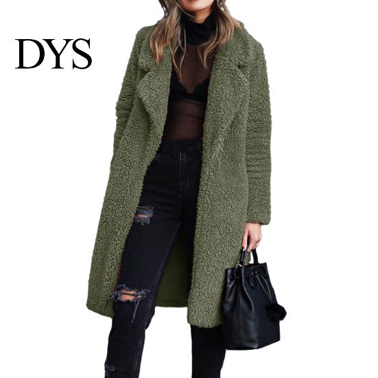 Casual Style Women Outerwear Winter Jacket Double-sided Fleece Turn-down Collar Long Sleeves Knee Everyday Length Keep Warm Cozy Overcoat Outdoor