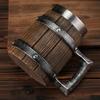 Wood Barrel Beer Mug, 600ml Stainless Steel Liner Stein, Rustic Tankard for Pub Home Bar Pub Party Gift