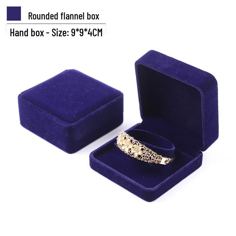 Rounded Corner Plush Jewelry Storage Box for Bracelets, Rings, and Necklaces