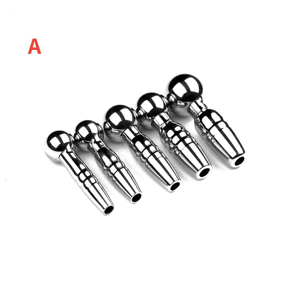 Manyjoy 2 Types Stainless Steel Hollow Short Penis Plug Urethral Sounding Stimulation Dilator Chastity  Sex Toys for Men