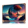 Space Fantasy Landscape Personalized D Textured Metal Poster Wall Art Tinplate Sign for Luxury Decoration Home Decor Items Room