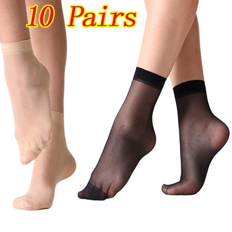 10 Pairs Socks Simplicity Solid Color Breathability Ultrathin Summer Nylon Short Socks Skin Color