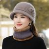 Winter Women's Warm Hat, Knitted Scarf, Woolen Hat