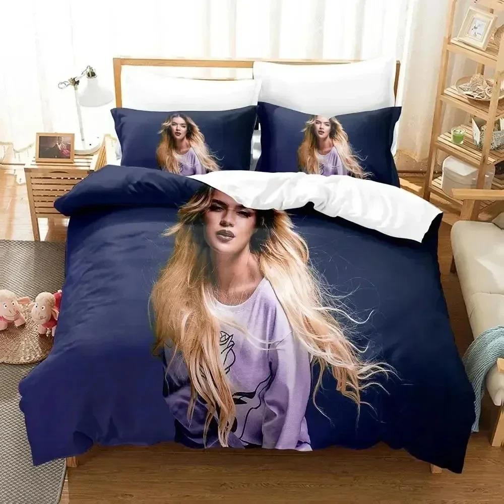 

3D Print Karol G Carolina Giraldo Navaro Beding Set Young Boys Young Girls Twin Quen Sized Dimensions Soft Duvet Cover Adult People Home Textile 100*200cm Single