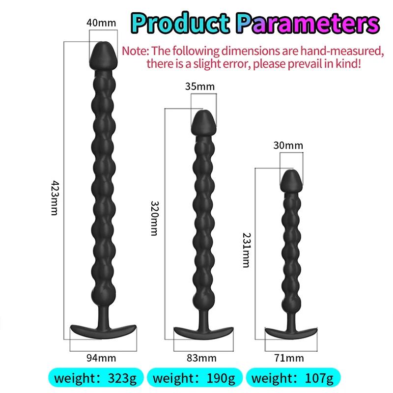 Long Pulling beads Anal Plug Huge Anal Dildo Dilator Butt Plug Prostate massage Masturbator Adult Anal Sex Toy For Women Men Gay