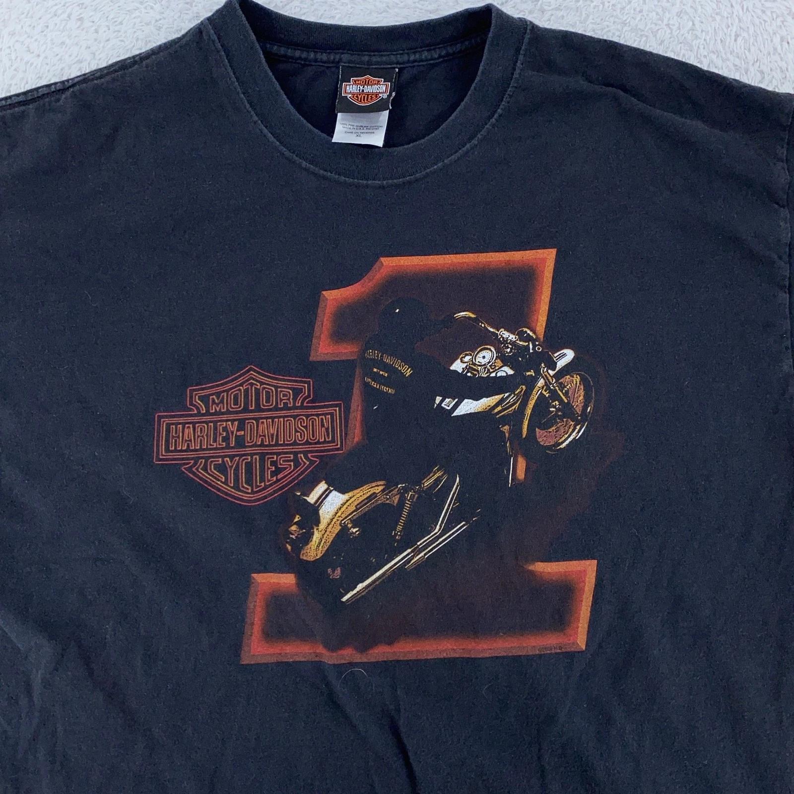 

Vintage Harley-Davidson Shirt L/XL Black Meredith NH Motorcycle Biker USA 90s S