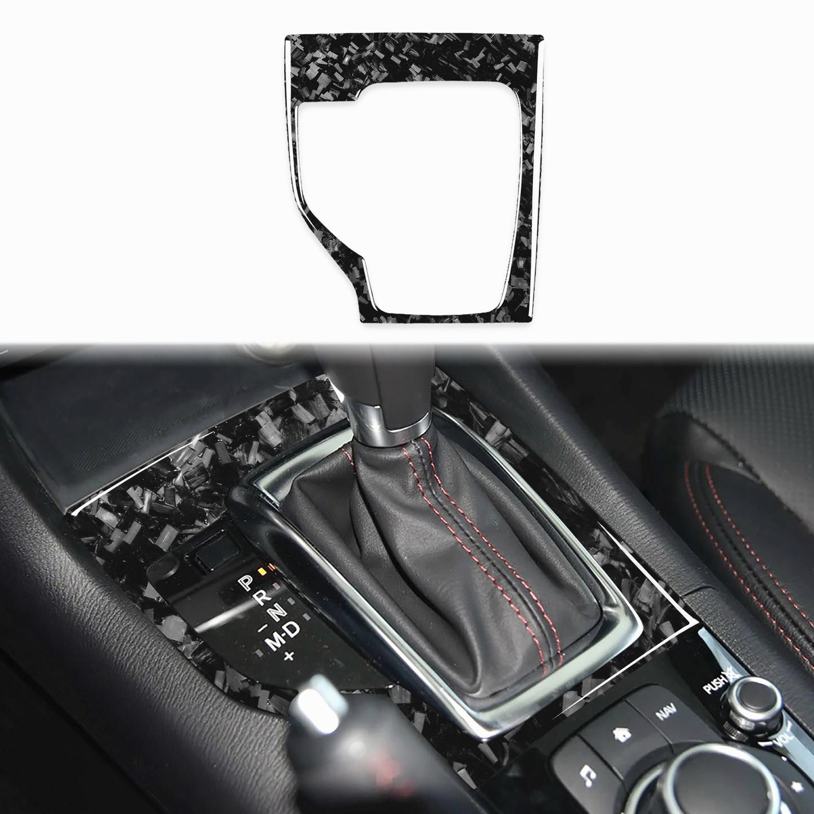Carbon Fiber Gear Shift Knob Lever Panel Trim for Mazda 3 2013-2016