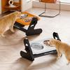 Stainless Steel Elevated Pet Bowl Adjustable Height Anti-flip Cat Double Bowl Non-Slip with Stand Dog Feeding Bowl