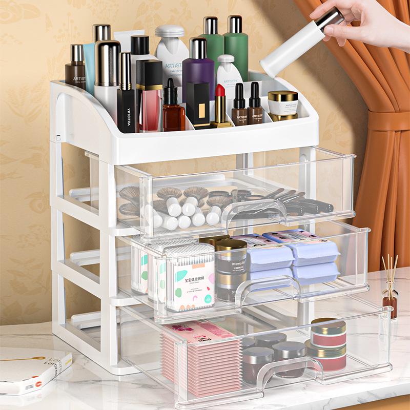 Desktop Cosmetic Organizer: Nail Art, Lipstick, and Mask Storage with Drawers