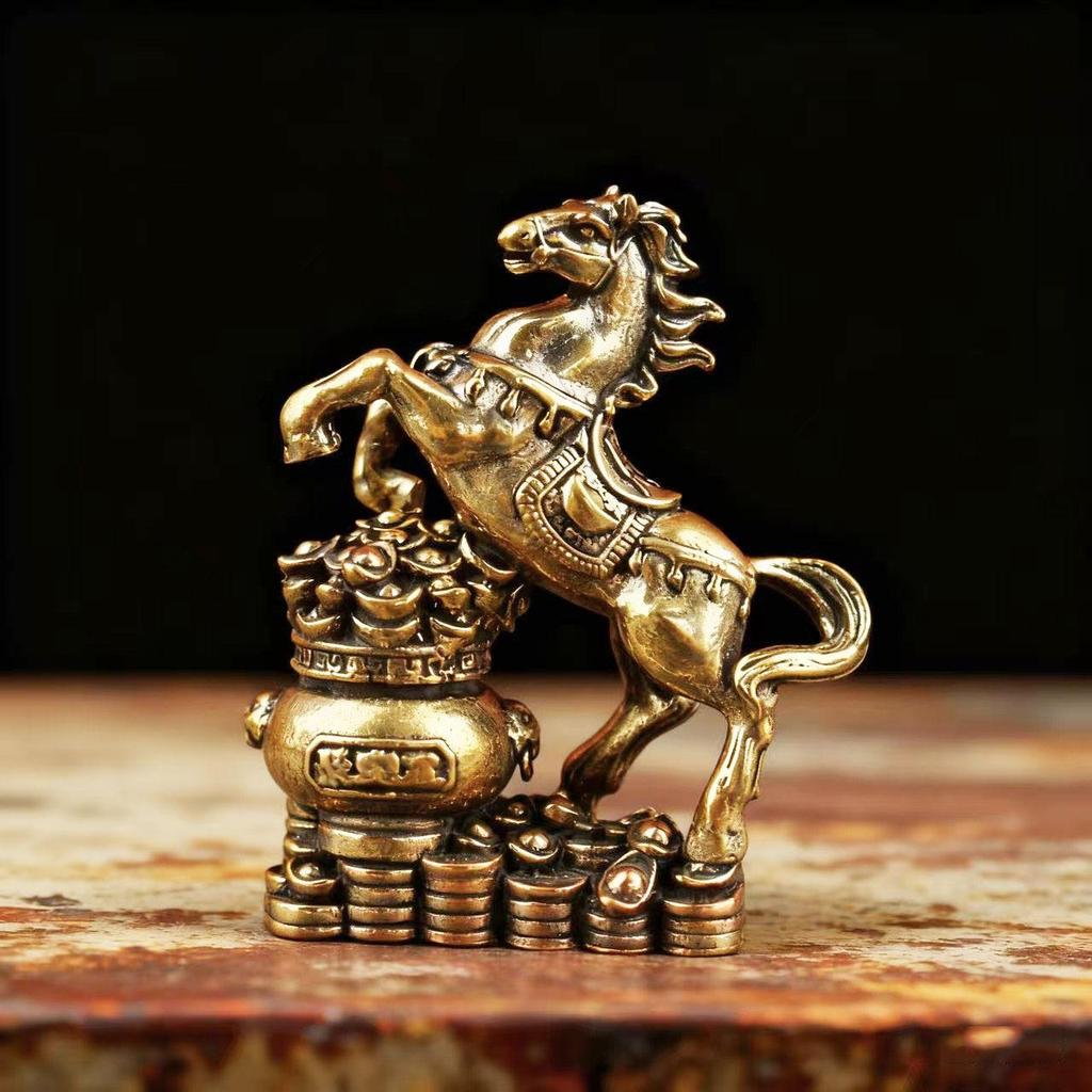 Brass Material Treasure Pot, Horse Statue Ornaments, Cross-border Hot Selling Home Decoration, Tea Pets, Desktop Bronze Ware, Craft Wholesale