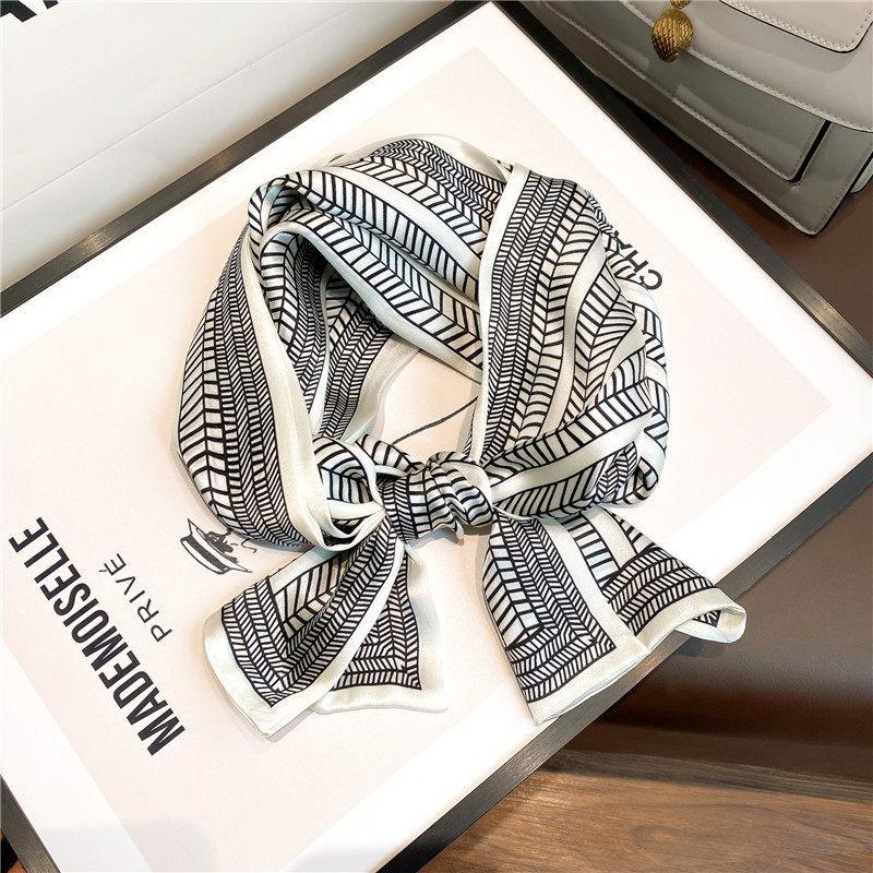 111 mulberry silk scarf French rose silk double crepe silk scarf long silk streamer Hangzhou silk spring and autumn