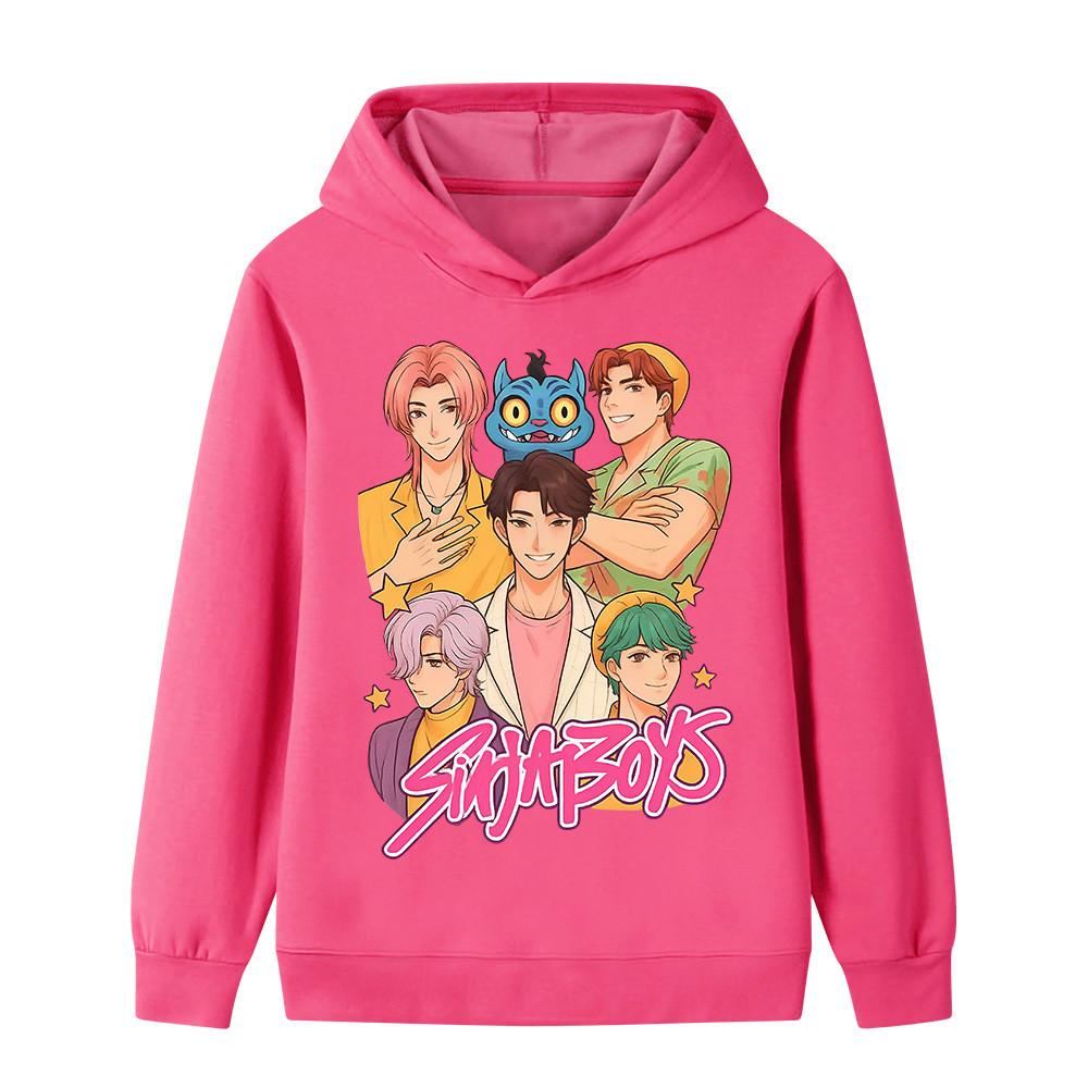 B1219 Kids Boys Girls Sajaboys Kpop Rumi Zoey Mira Print Long Sleeves Hoodie