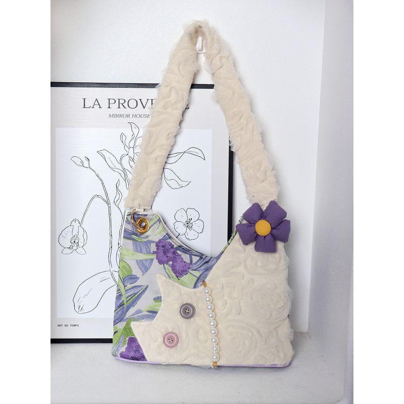

Su Xiaota Chiffon Cat Purple Flower-De-Luce Underarm Bag Purple Iris small size