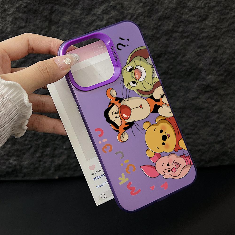 Tiggers Pooh Bear Winnies Phone Case for Samsung Galaxy S26 S25 Edge S24 S23 S22 S21 FE S20 Ultra Plus 5G Colorful Silver Cover