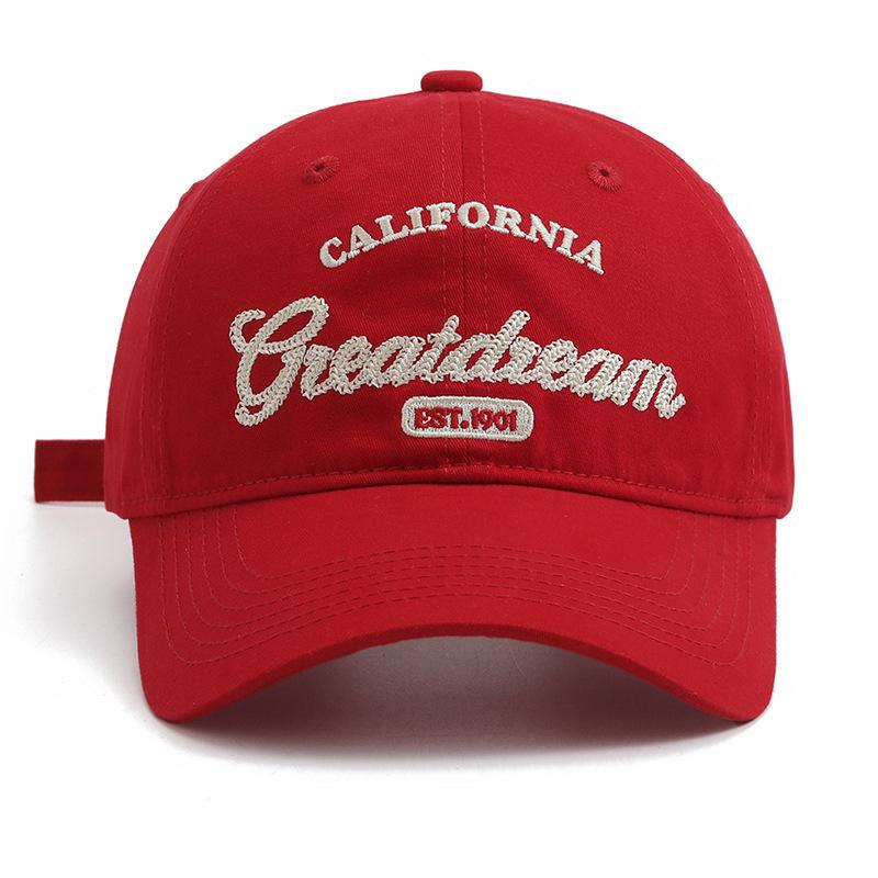 New Style, Embroidered Letters, Solid Color, Soft Top Baseball Cap, Women's, Fashionable Sun Hat, Couple's Hat, Small Face, Duckbill Cap