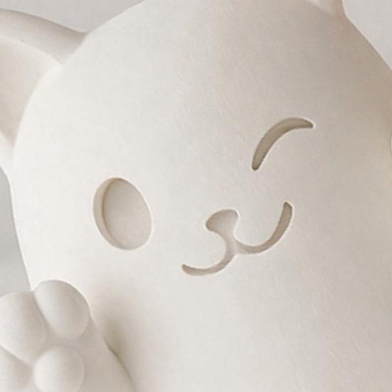 Unique Party Table Decorations 3D Printed Cute Ghost Cat Figurine, Wink Smile Surprise Spooky Halloween Decor, White PLA Craft Molds Blank DIY
