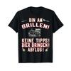 Unisexs T Shirt With Gerunisex Text Bin Am Grillen Smoker Black Vintage Comfortable Streetwear Slightly Breathable Stretched